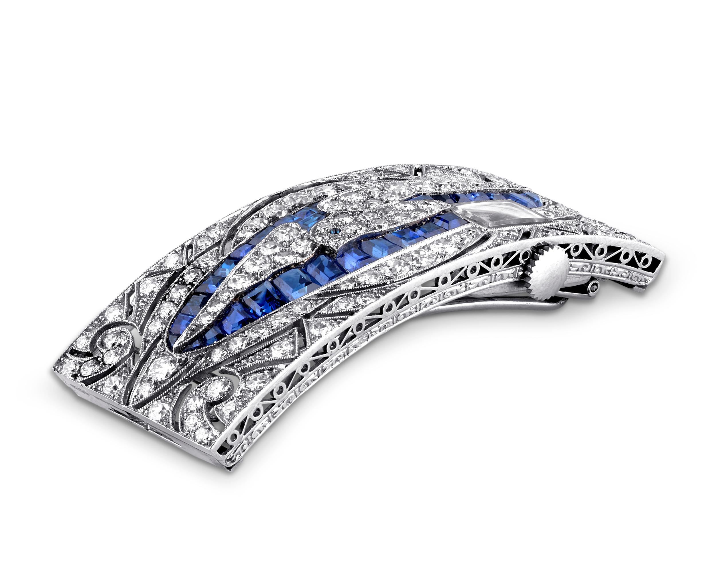 Modern Sapphire and Diamond Watch by Bulgari