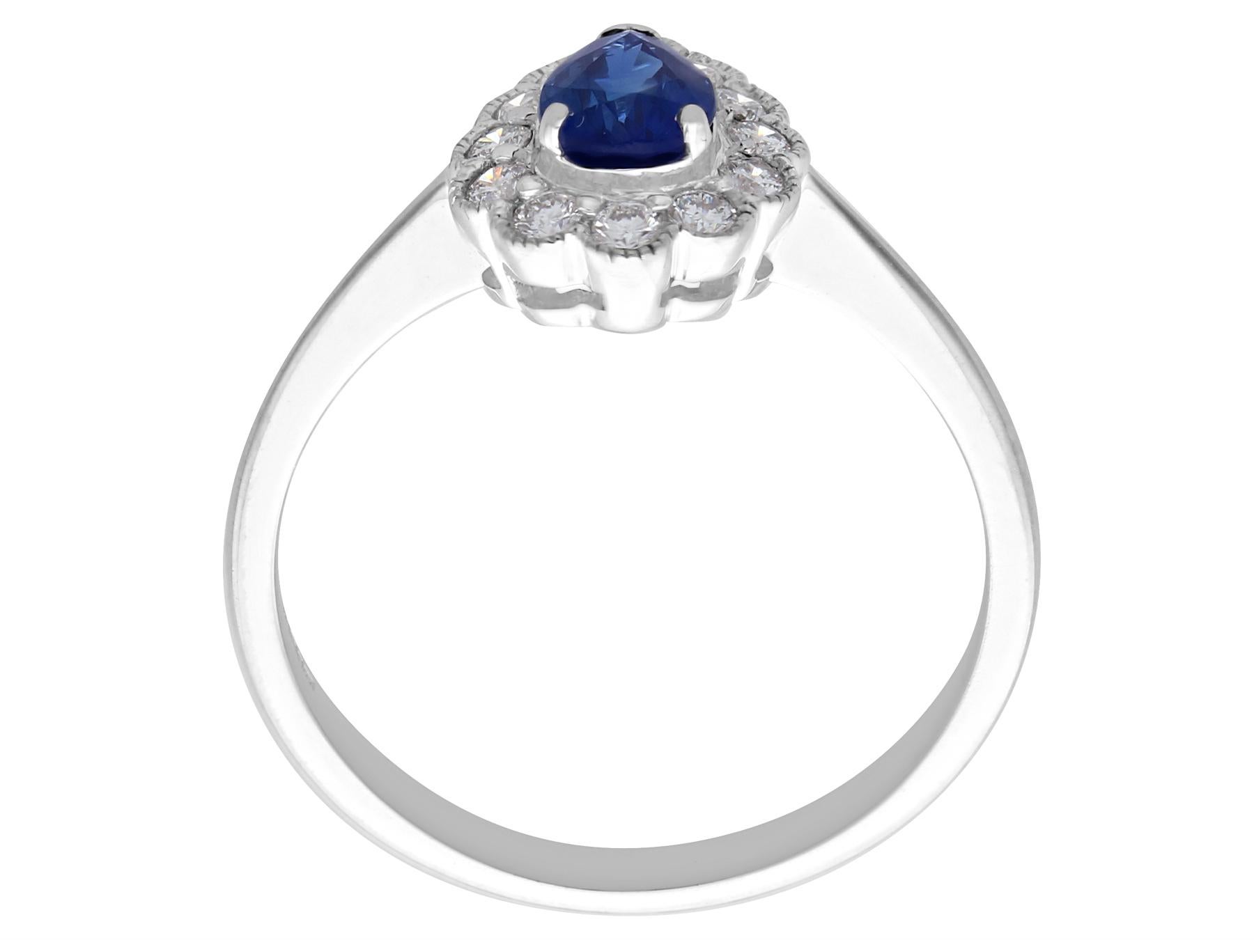 Women's Sapphire and Diamond White Gold Cocktail Ring