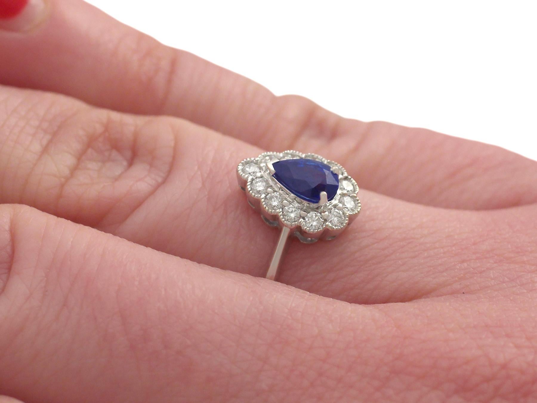 Sapphire and Diamond White Gold Cocktail Ring 2
