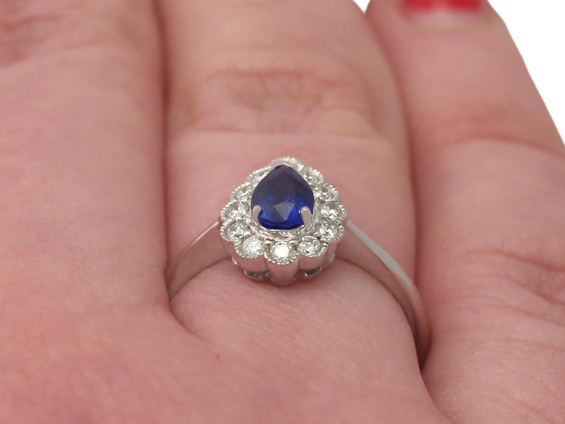 Sapphire and Diamond White Gold Cocktail Ring 3