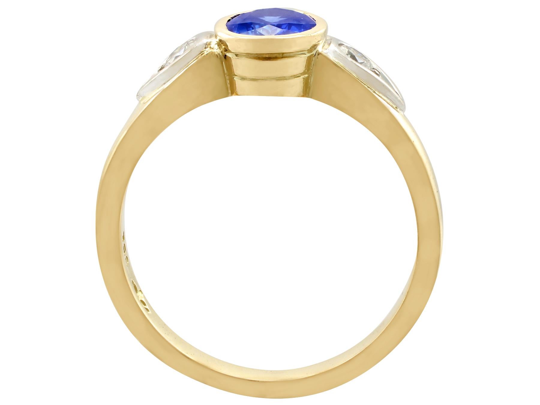 Sapphire and Diamond Yellow Gold Dress Ring 1