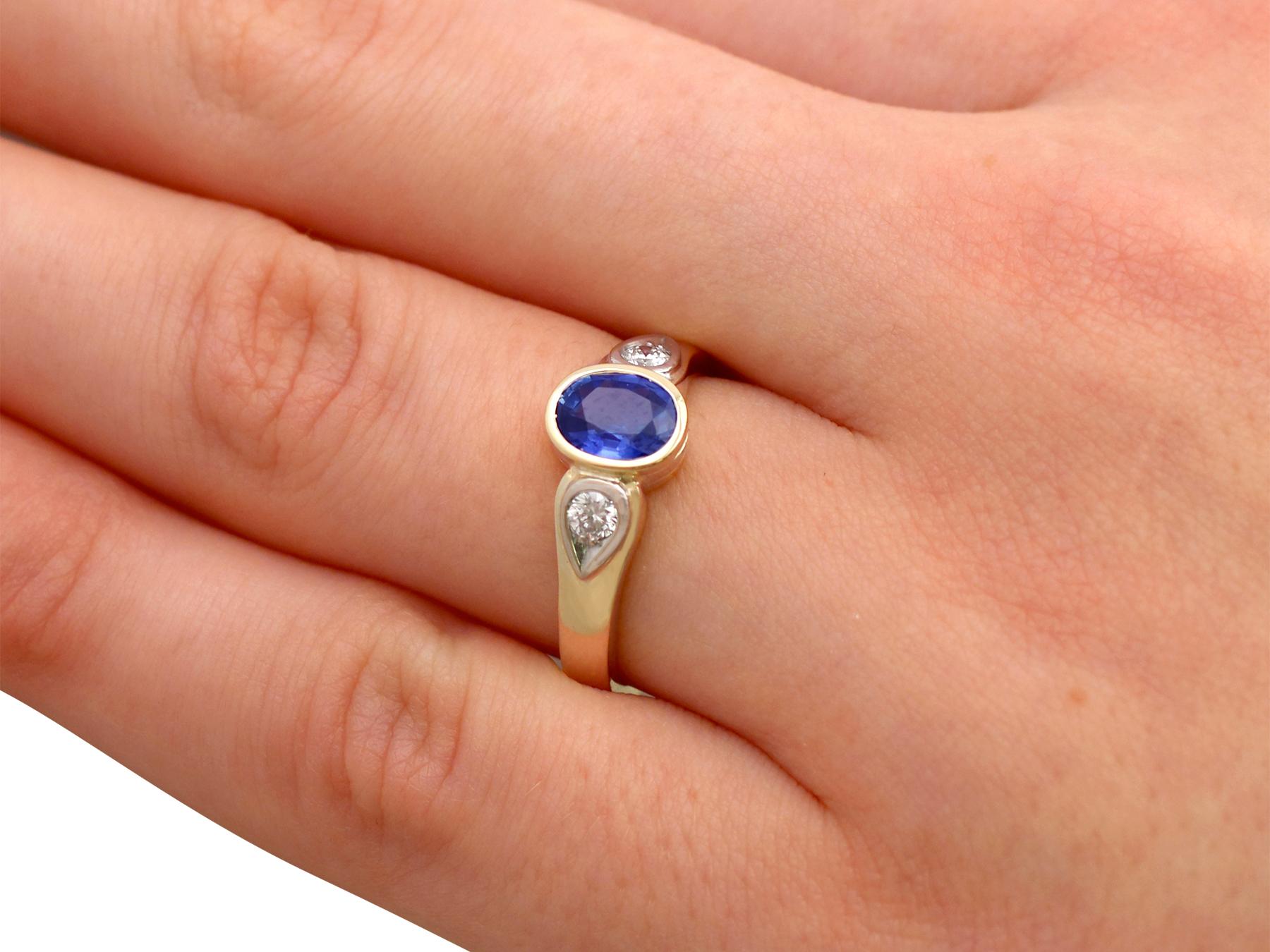 Sapphire and Diamond Yellow Gold Dress Ring 4