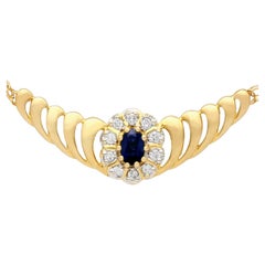 Sapphire and Diamond Yellow Gold Necklace