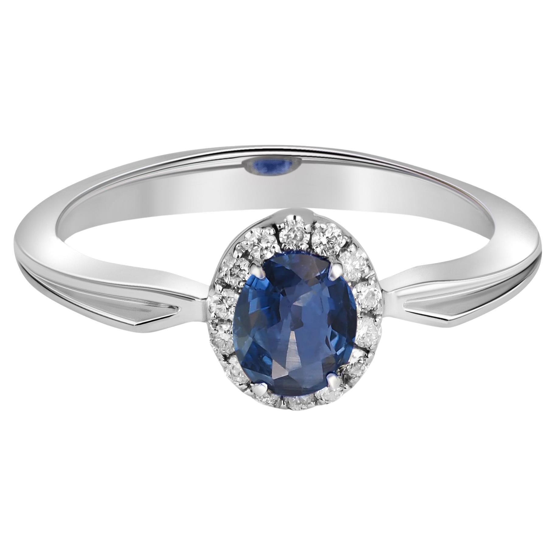 Sapphire and diamonds 14k gold ring. 