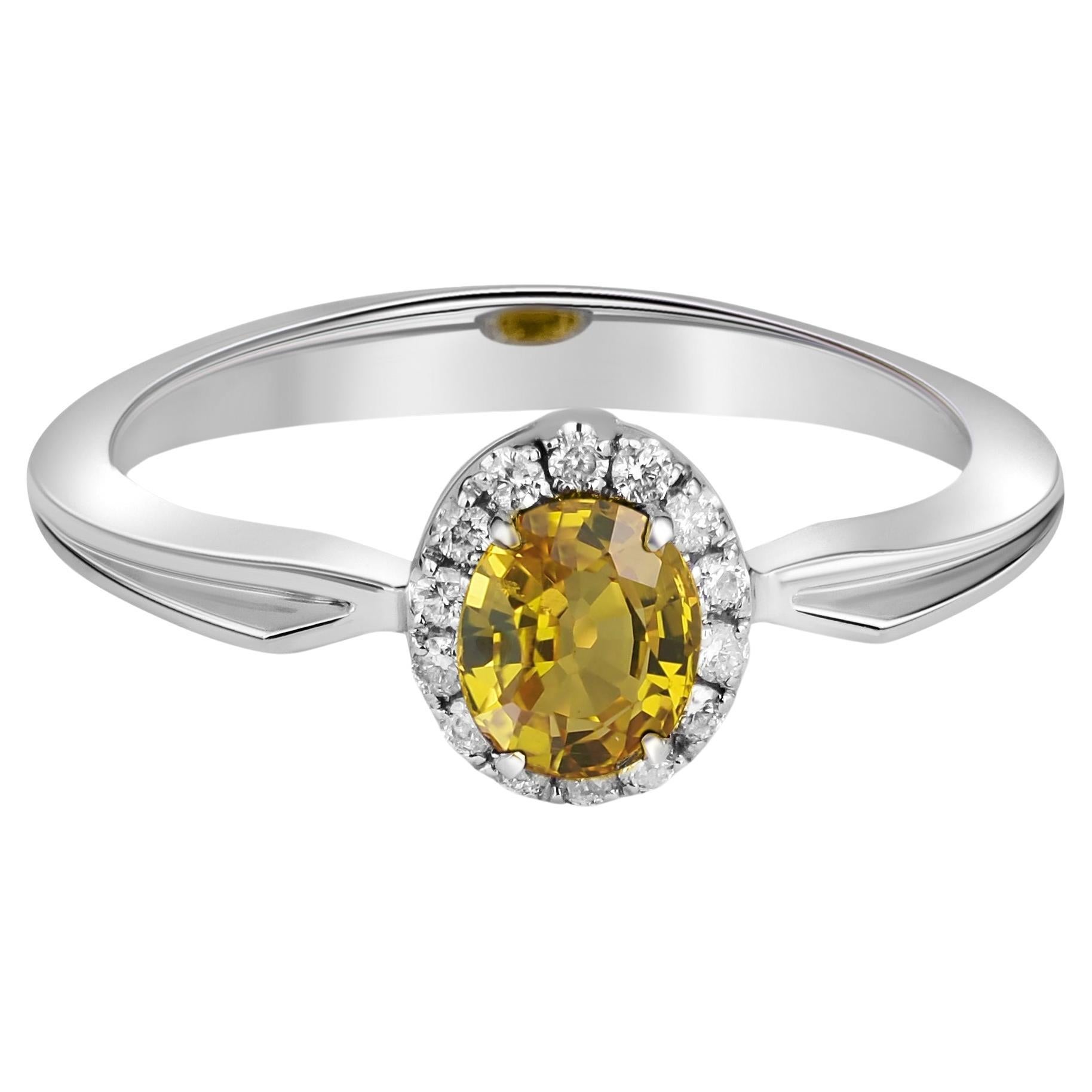 Ring aus 14-karätigem Gold mit Saphiren und Diamanten.  im Angebot