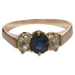 Anillo de Cóctel de Oro Rosa con Zafiro y Diamantes