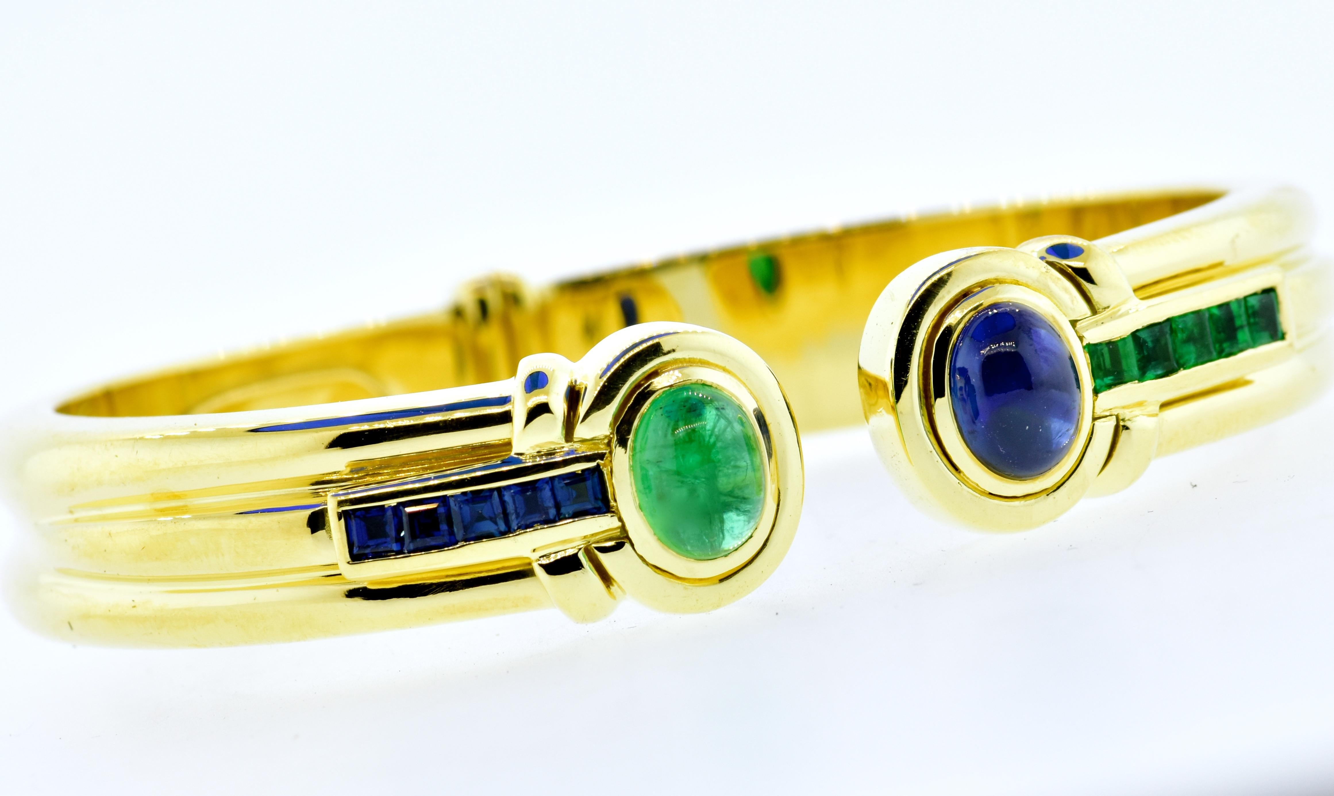 Cabochon Sapphire and Emerald Bracelet, circa 1965