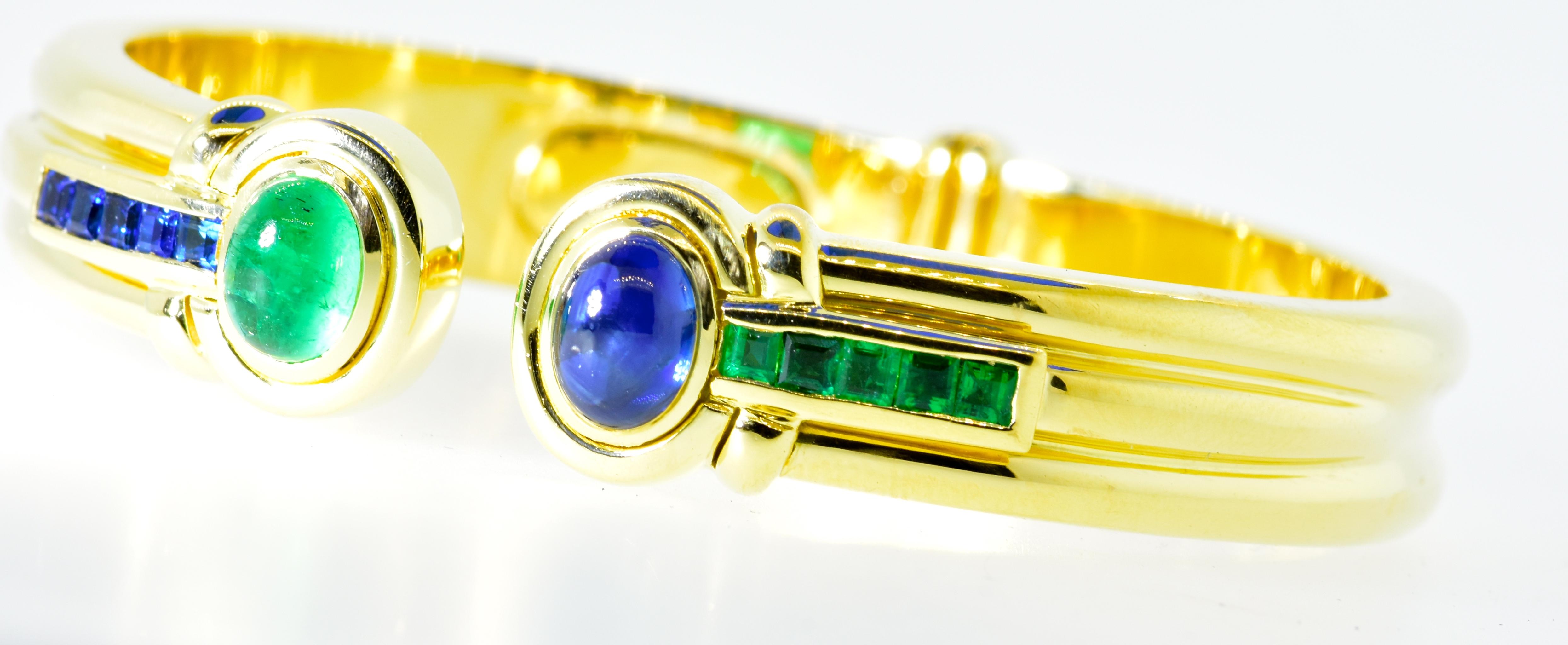 Sapphire and Emerald Bracelet, circa 1965 In Excellent Condition In Aspen, CO