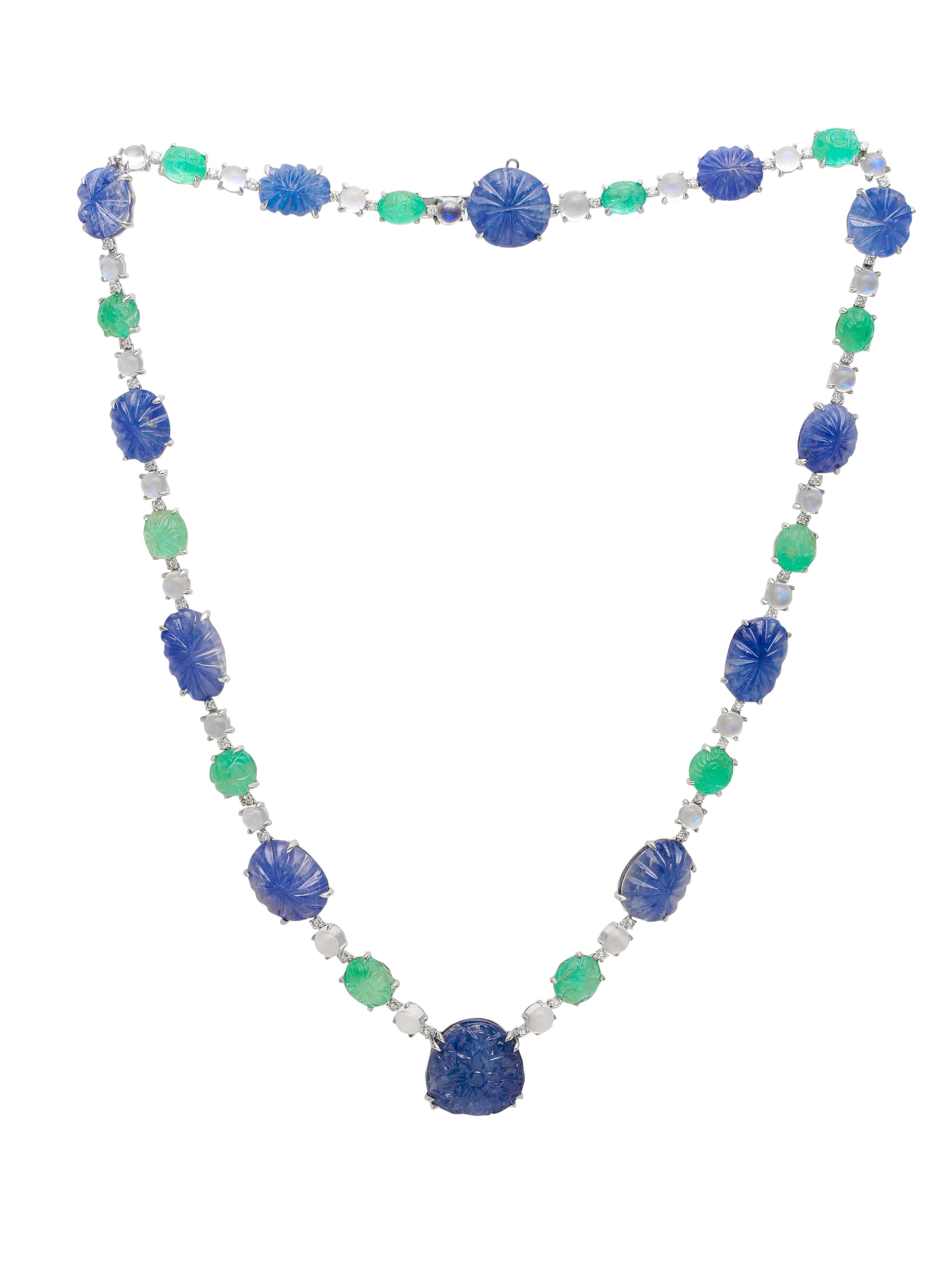 emerald sapphire necklace