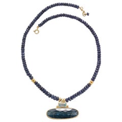 Sapphire and Kyanite 24K Gold Vermeil Pendant Necklace