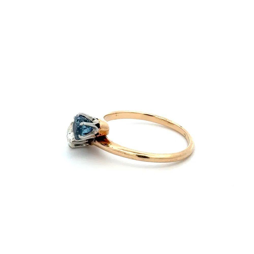 Viktorianischer Bypass-Ring mit Saphir und OEC Diamant in Gold Moi et Toi für Damen oder Herren im Angebot