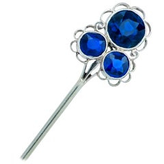 Sapphire and Platinum Brooch Pin