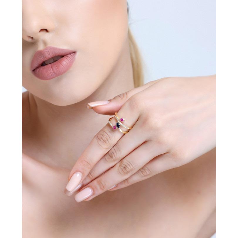 Sapphire And Ruby 0.67ct Ring For Sale 3