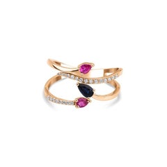 Sapphire And Ruby 0.67ct Ring
