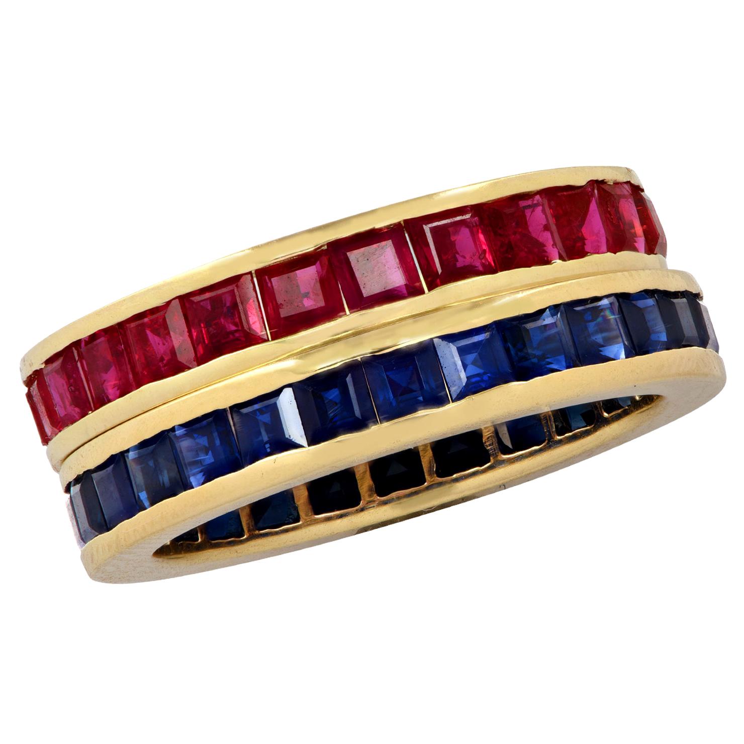 Sapphire and Ruby Band Set