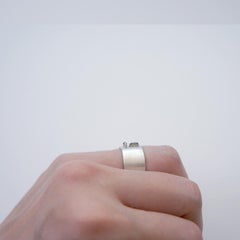 Sapphire and Tourmaline sterling silver Wide Ring US6.25