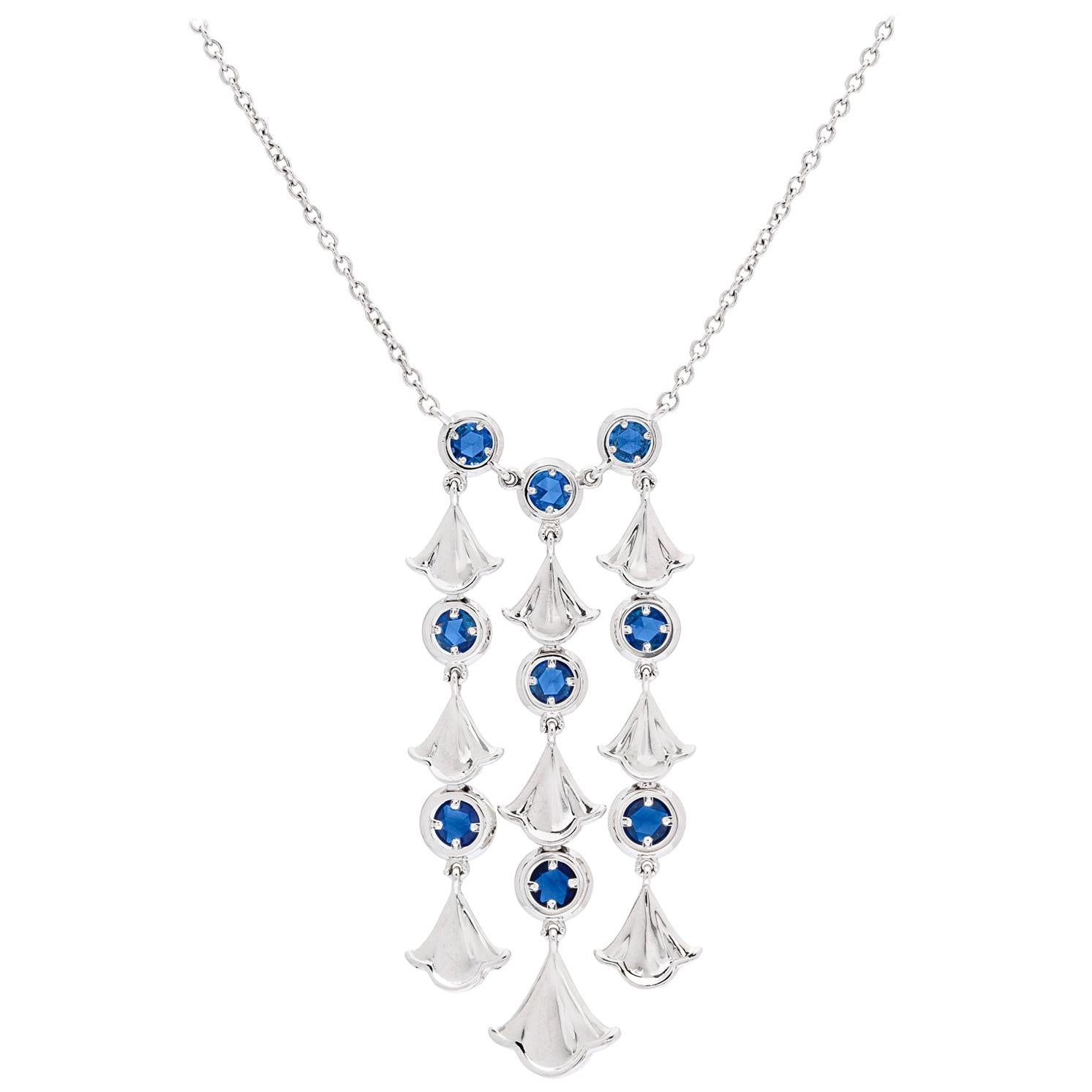 Sapphire and White Gold Necklace by Marina B.