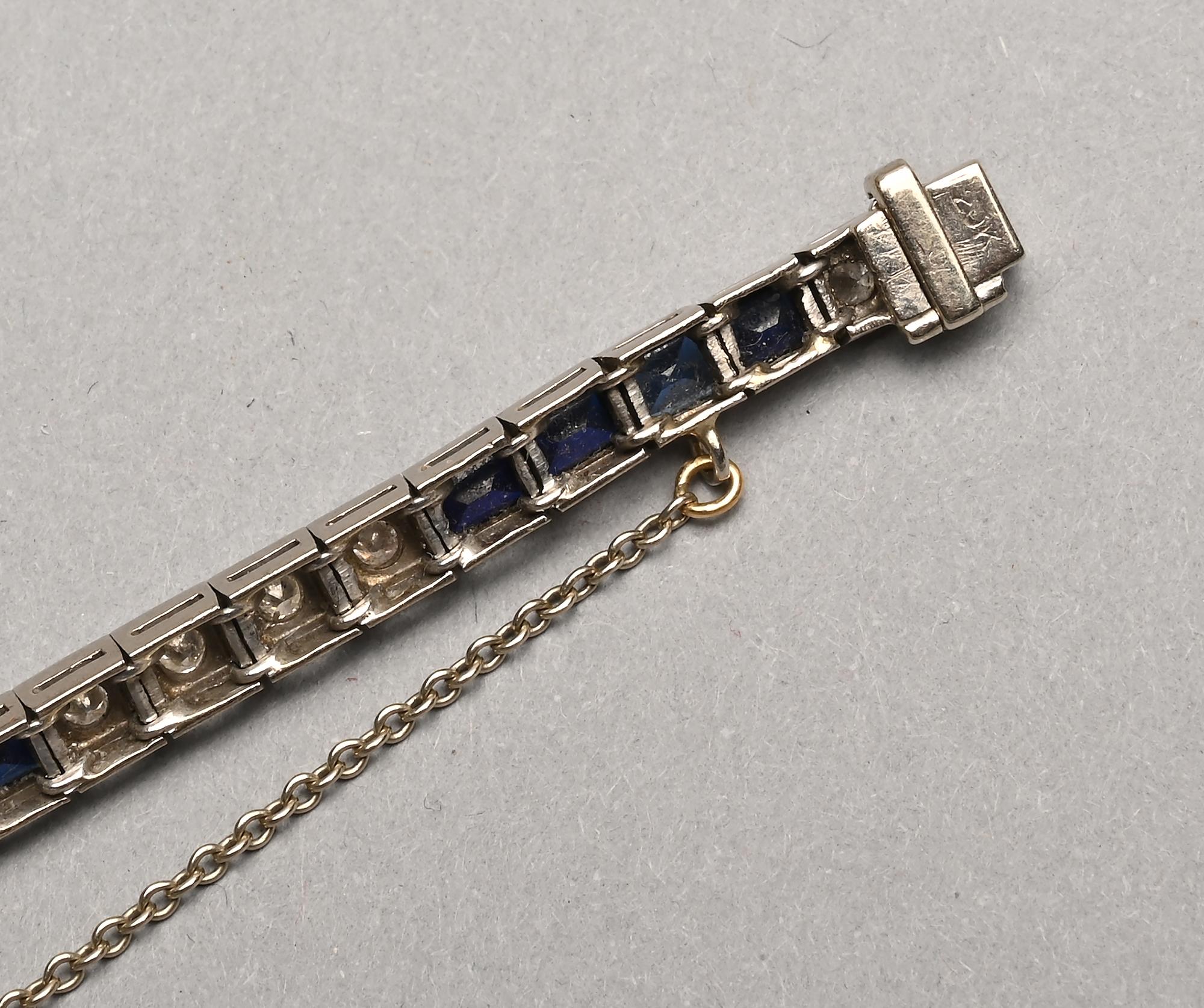Sapphire and White Gold Trio of Bracelets For Sale 3