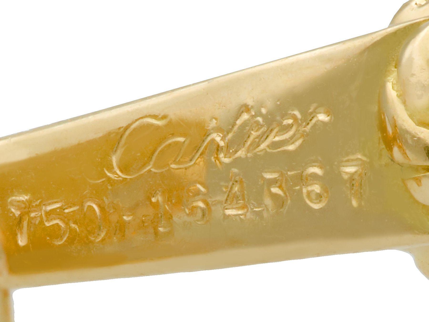 Vintage Cartier Saphir und 18K Gelbgold Ohrringe im Angebot 2
