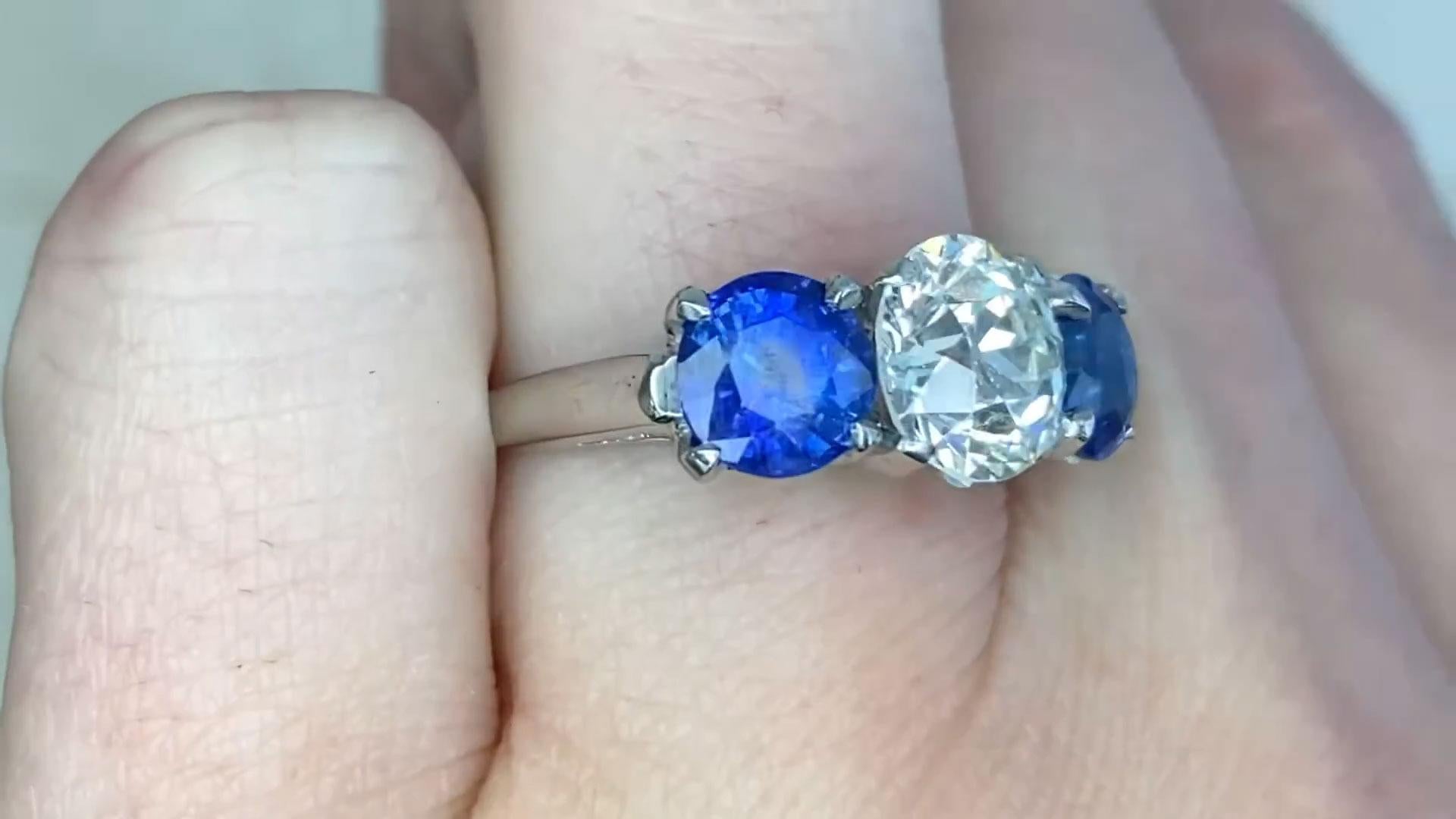 De las mujeres Zafiro Anillo de Compromiso Art Decó Antiguo Corte Europeo (Aprox. 2,00 Quilates) en venta