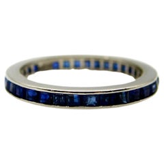 Sapphire Art Deco Platinum Eternity Band