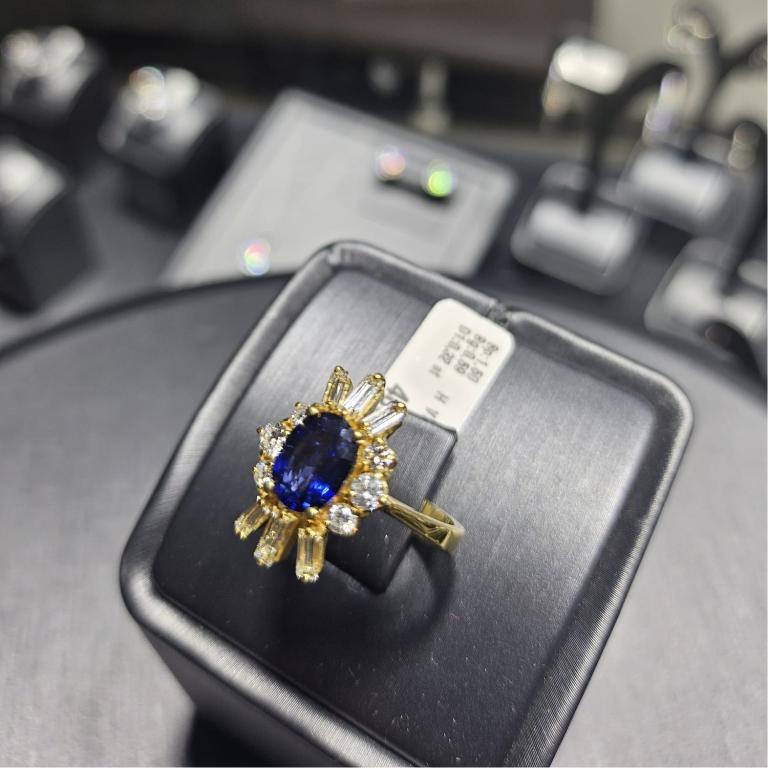 Sapphire Artdeco Ring In New Condition For Sale In Bayazıt, TR