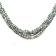 Sapphire Australian Green Multi Row Bead Necklace Sterling Silver Natalie Barney