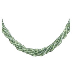 Sapphire Australian Green Multi Row Bead Necklace Sterling Silver Natalie Barney