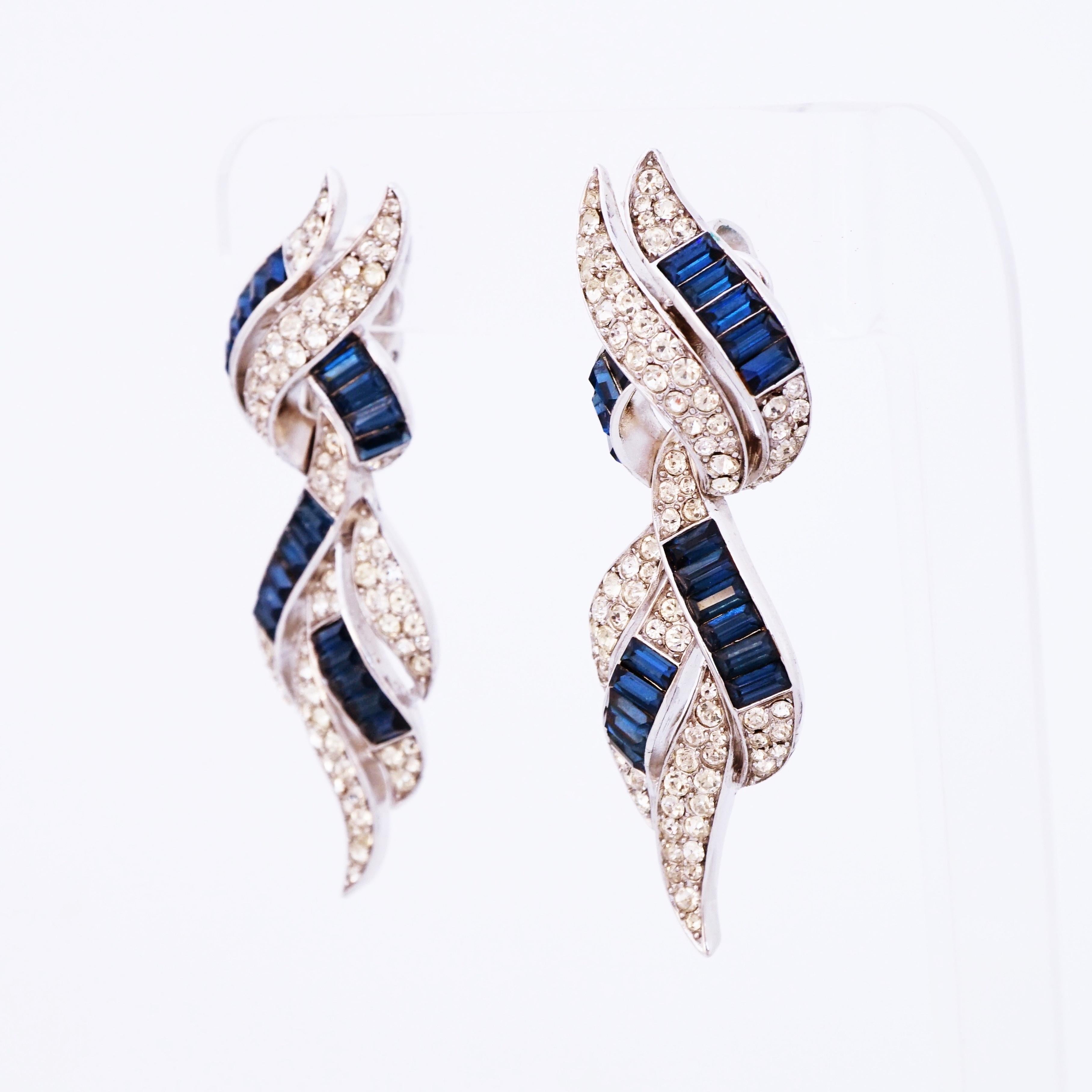 sapphire baguette earrings