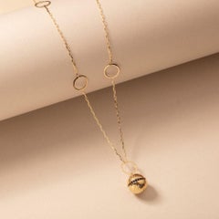 Sapphire Ball Station Necklace 18" in 14K Solid Gold