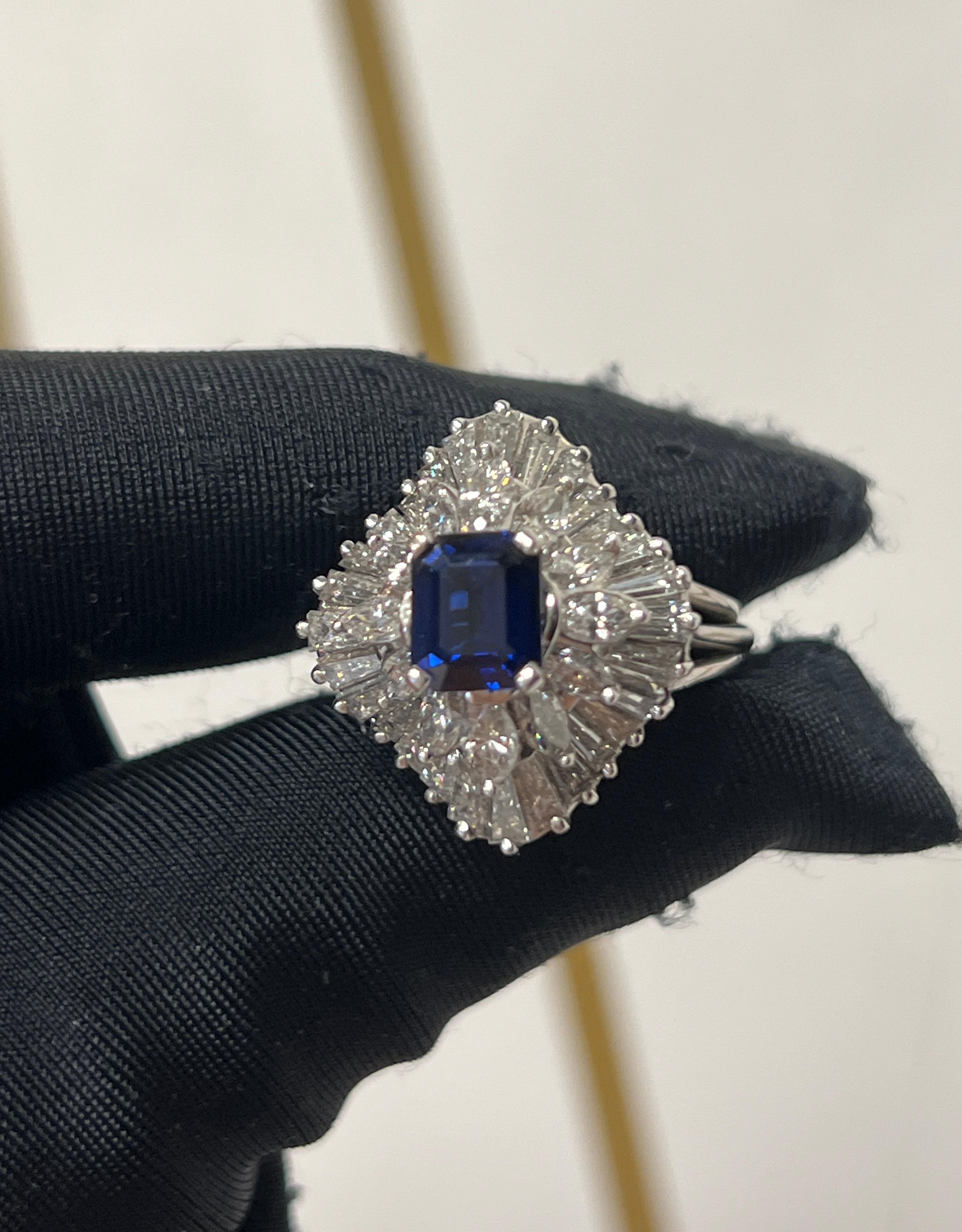 Mixed Cut Sapphire Ballerina Ring For Sale