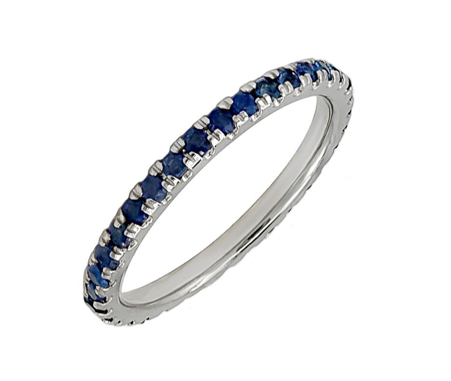 Contemporary Sapphire Band, 18K For Sale