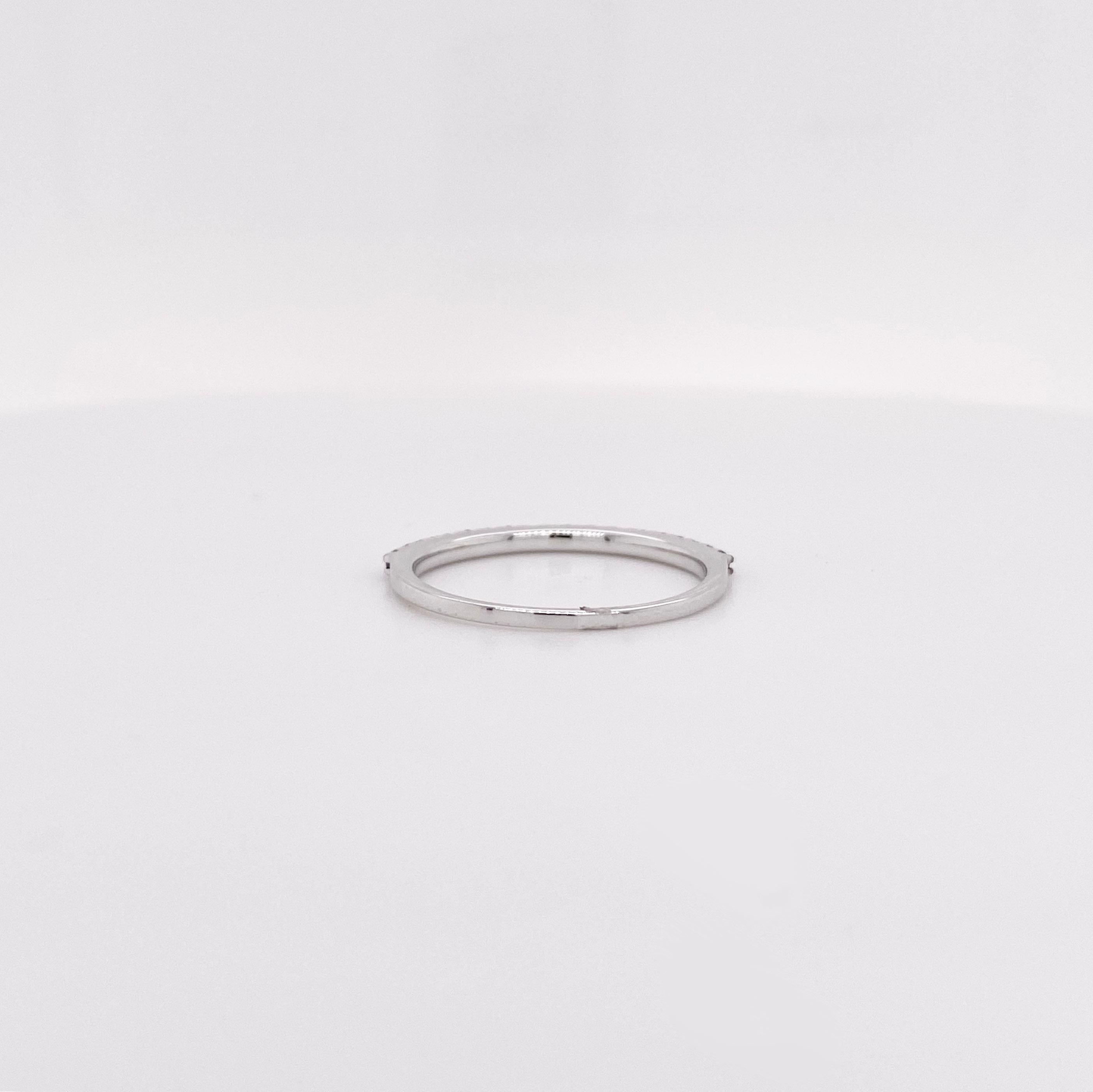 For Sale:  Sapphire Band Ring, White Gold, Simple Straight 1/2 Band 2
