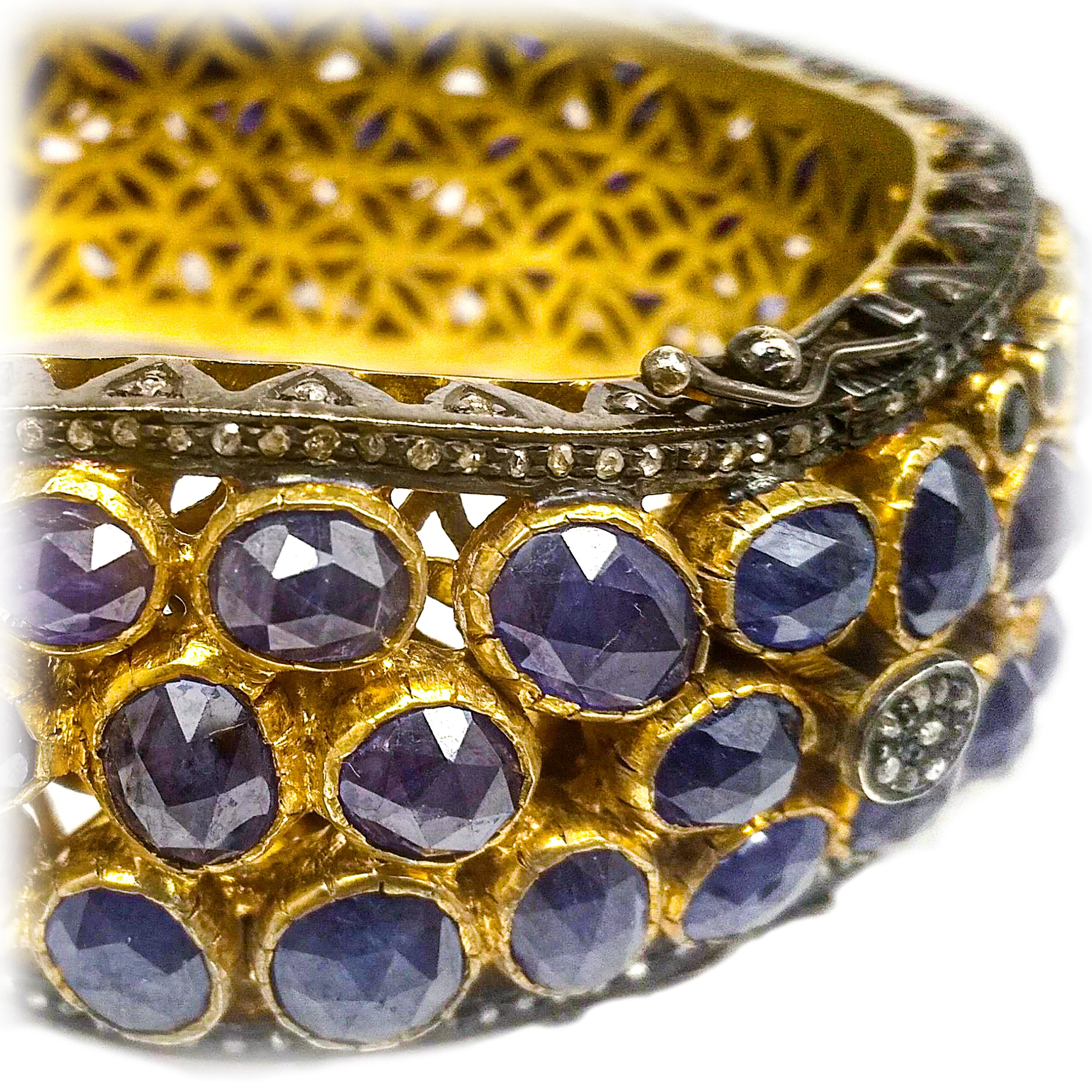 Oval Cut Maharaja 70 Carat Fancy Cut Sapphire Bangle Bracelet