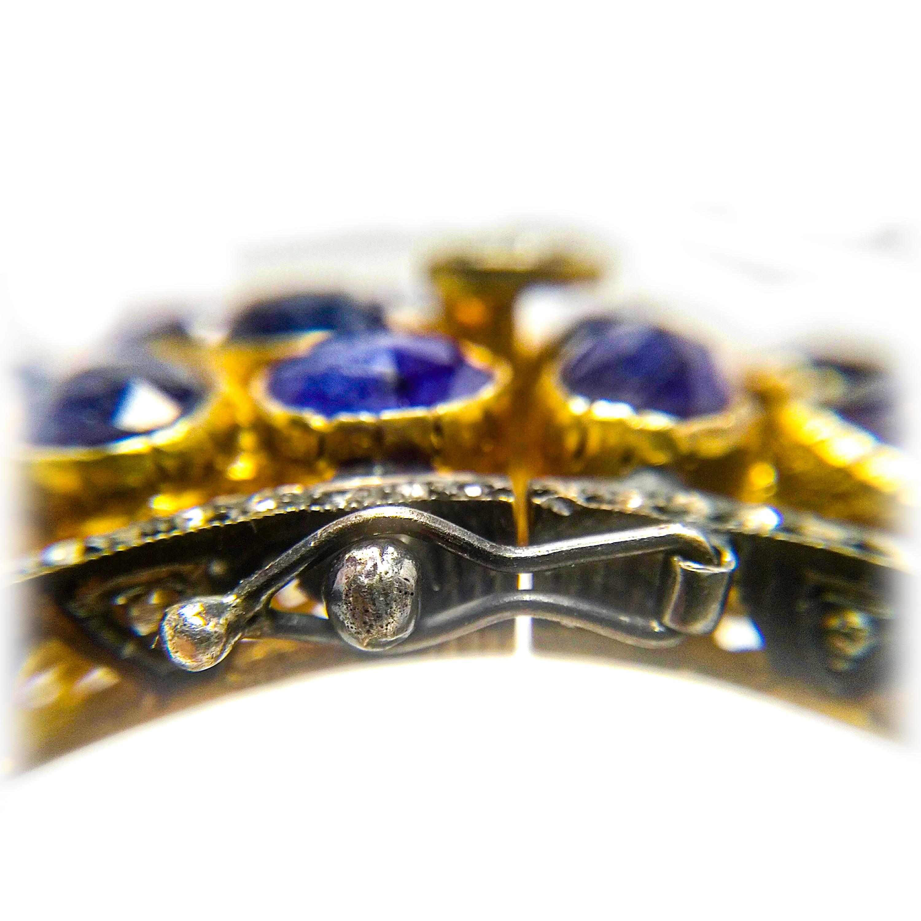 Women's or Men's Maharaja 70 Carat Fancy Cut Sapphire Bangle Bracelet