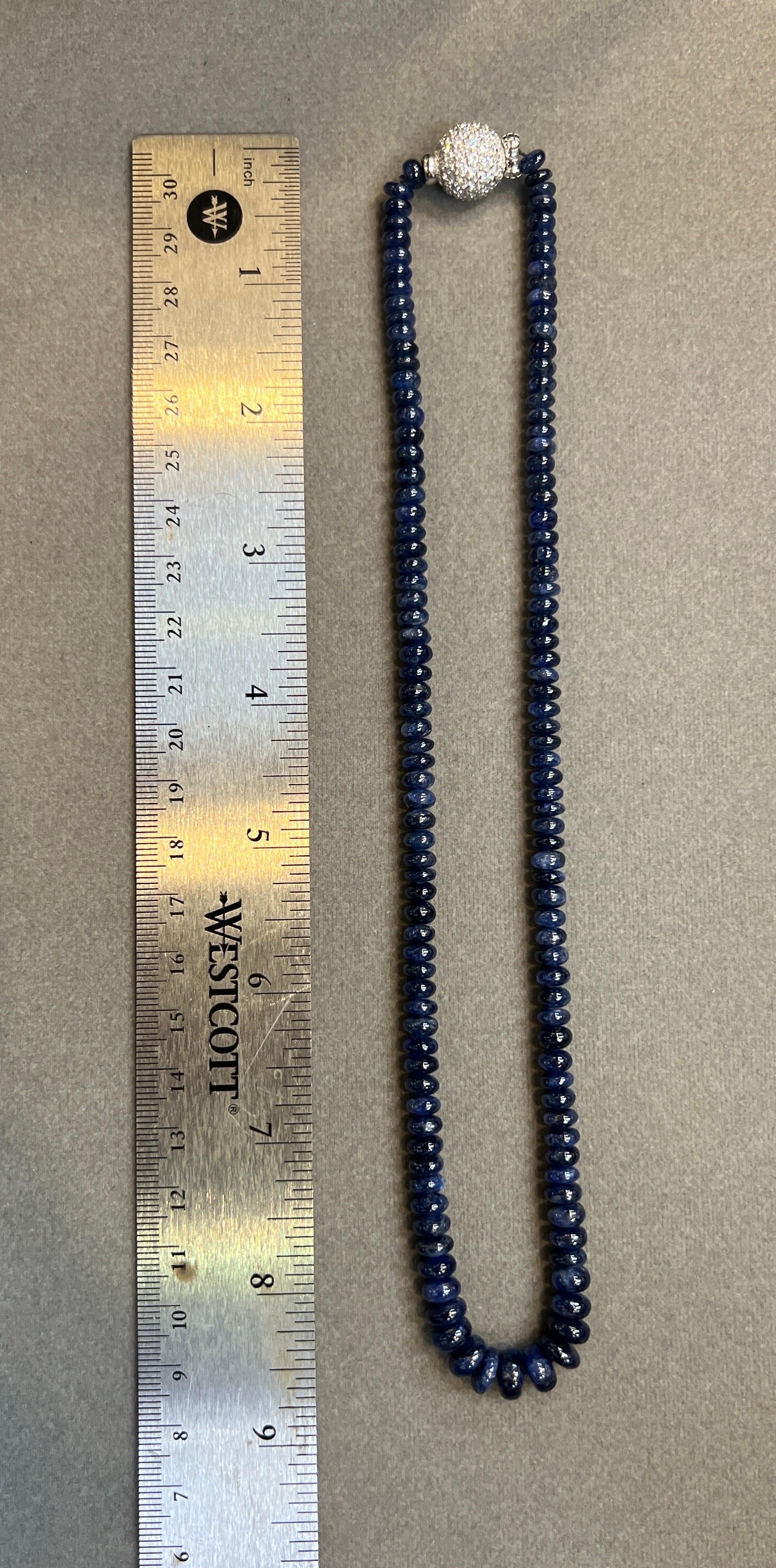 Women's Sapphire Bead Necklace For Sale