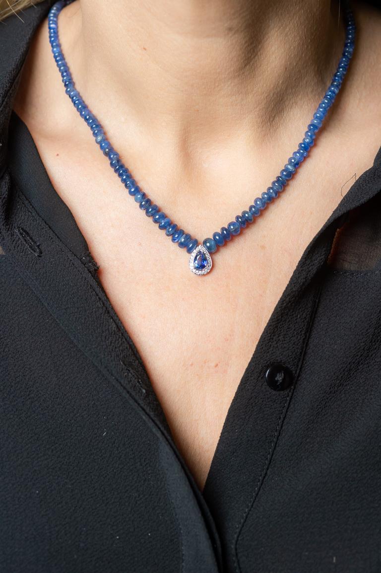 sapphire beaded necklace