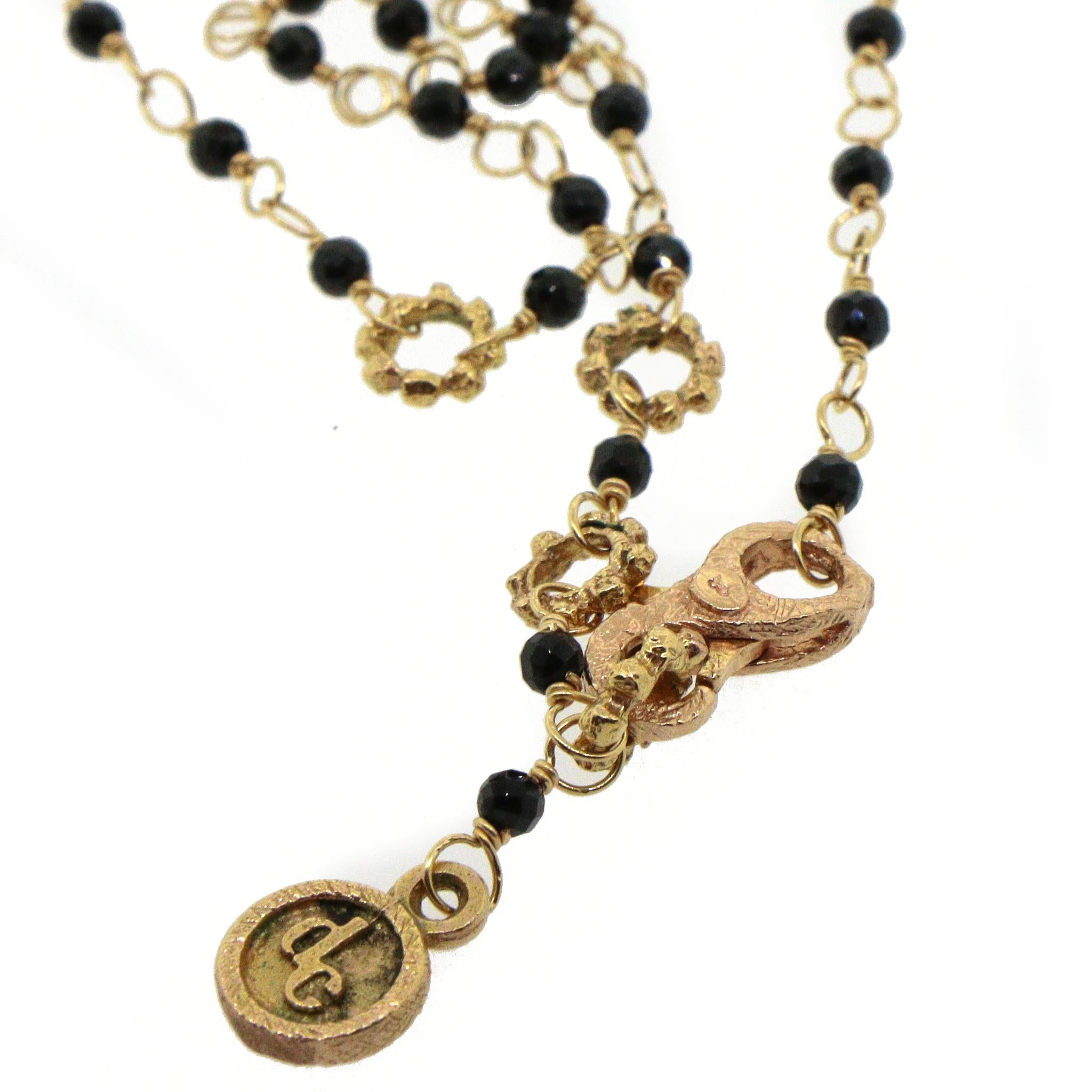 Saphir Perlen 18k Gelbgold Halskette Damen im Angebot