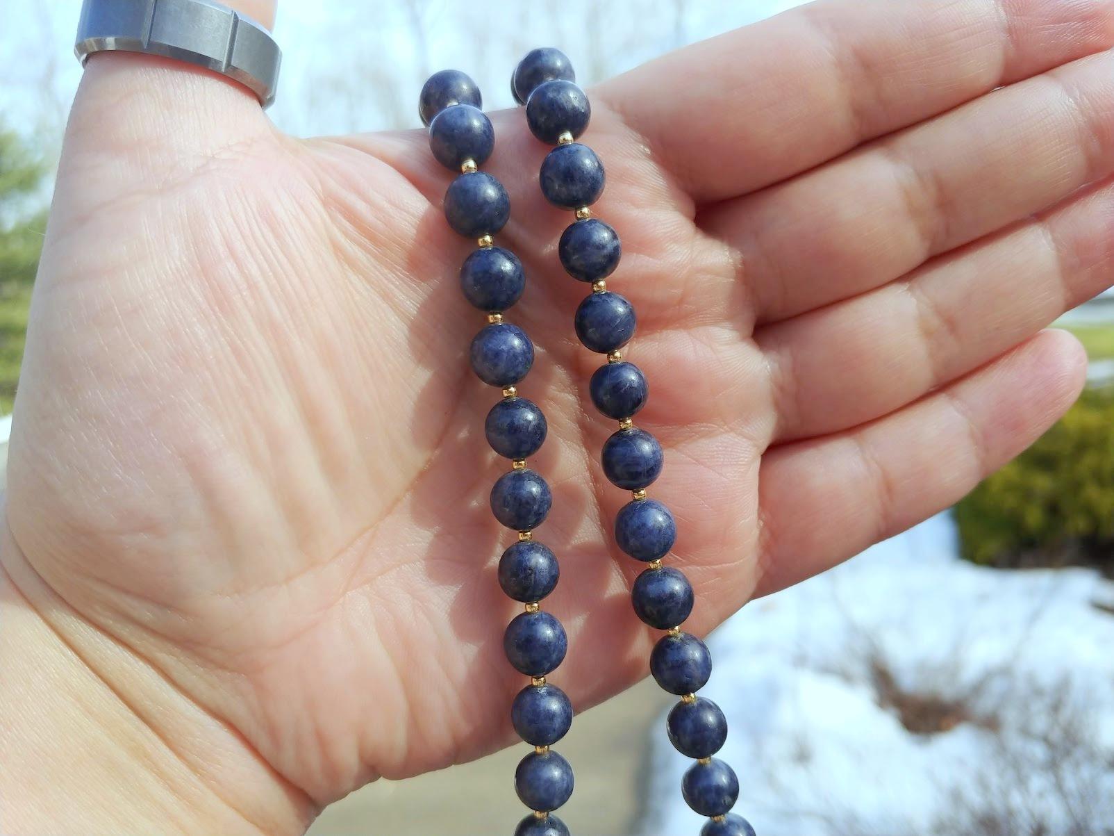 Sapphire Beaded Necklace In Excellent Condition For Sale In Chesterland, OH