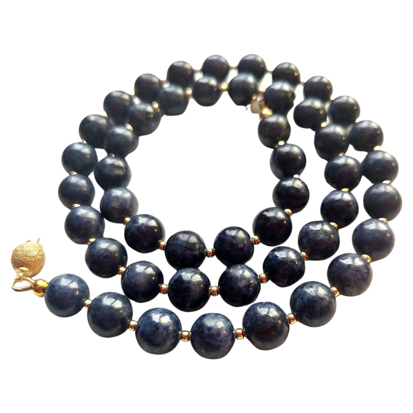 Sapphire Beaded Necklace For Sale