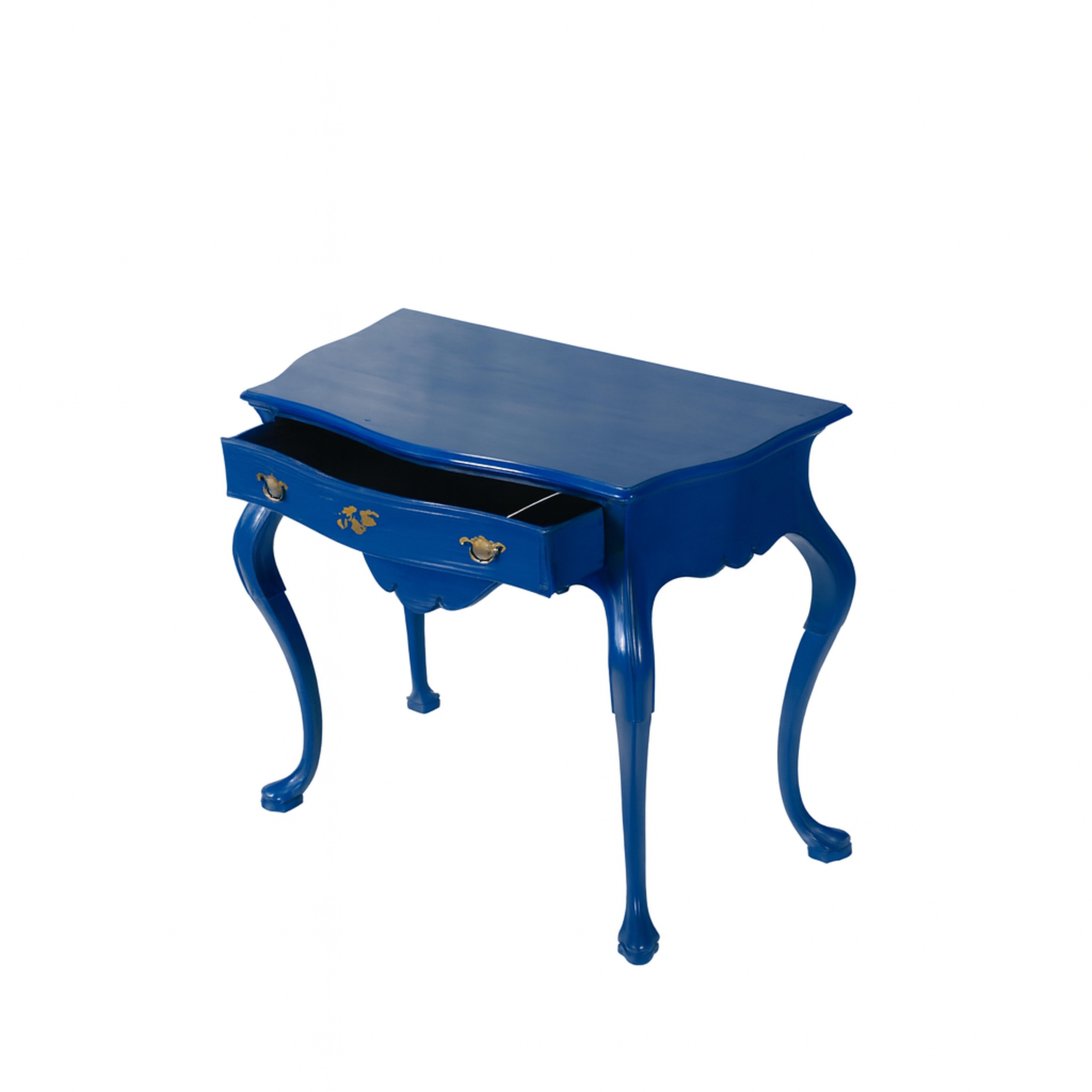 XIX secolo Sapphire Blue Baroque Styled Commode, 19th Century in vendita