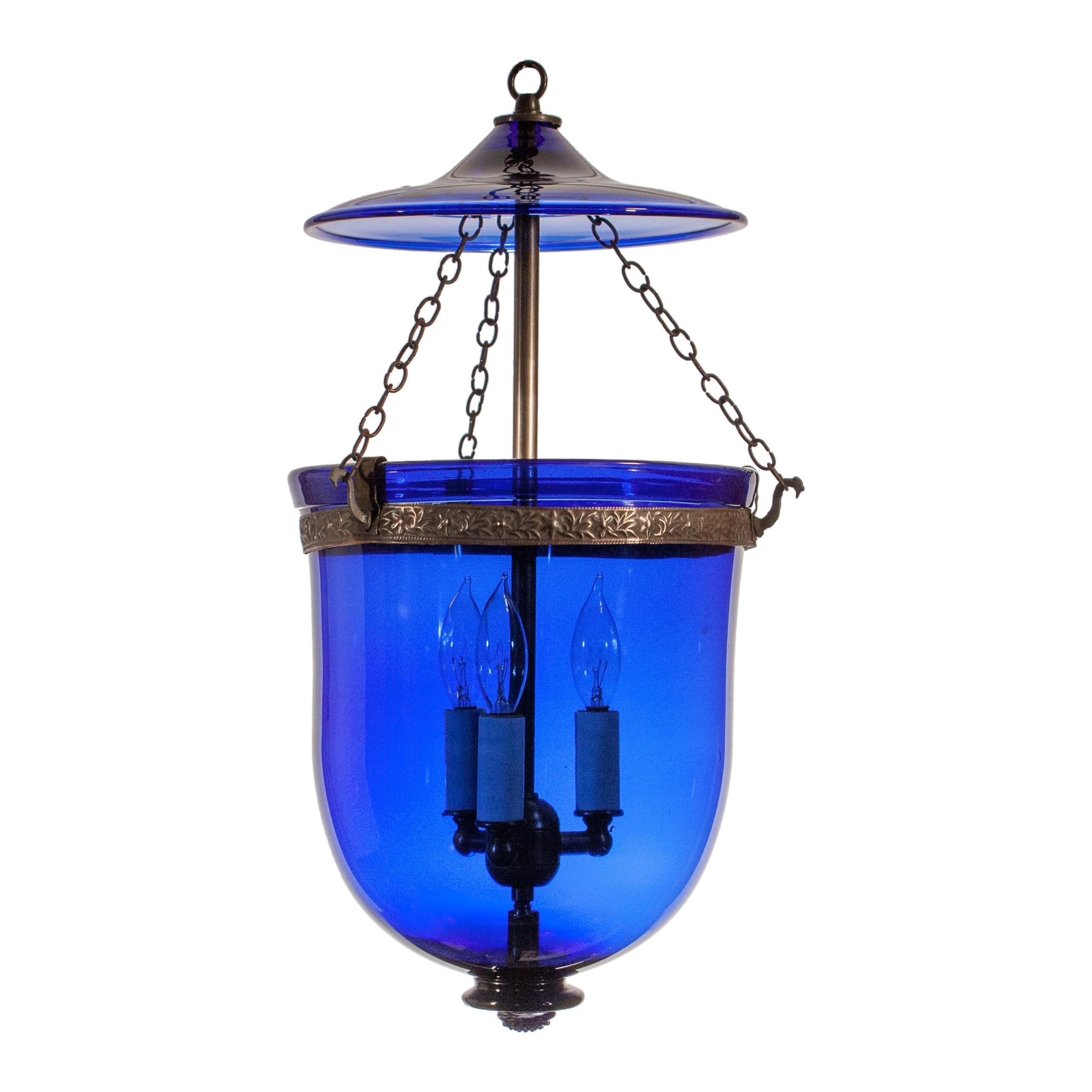 Sapphire Blue Bell Jar Lantern