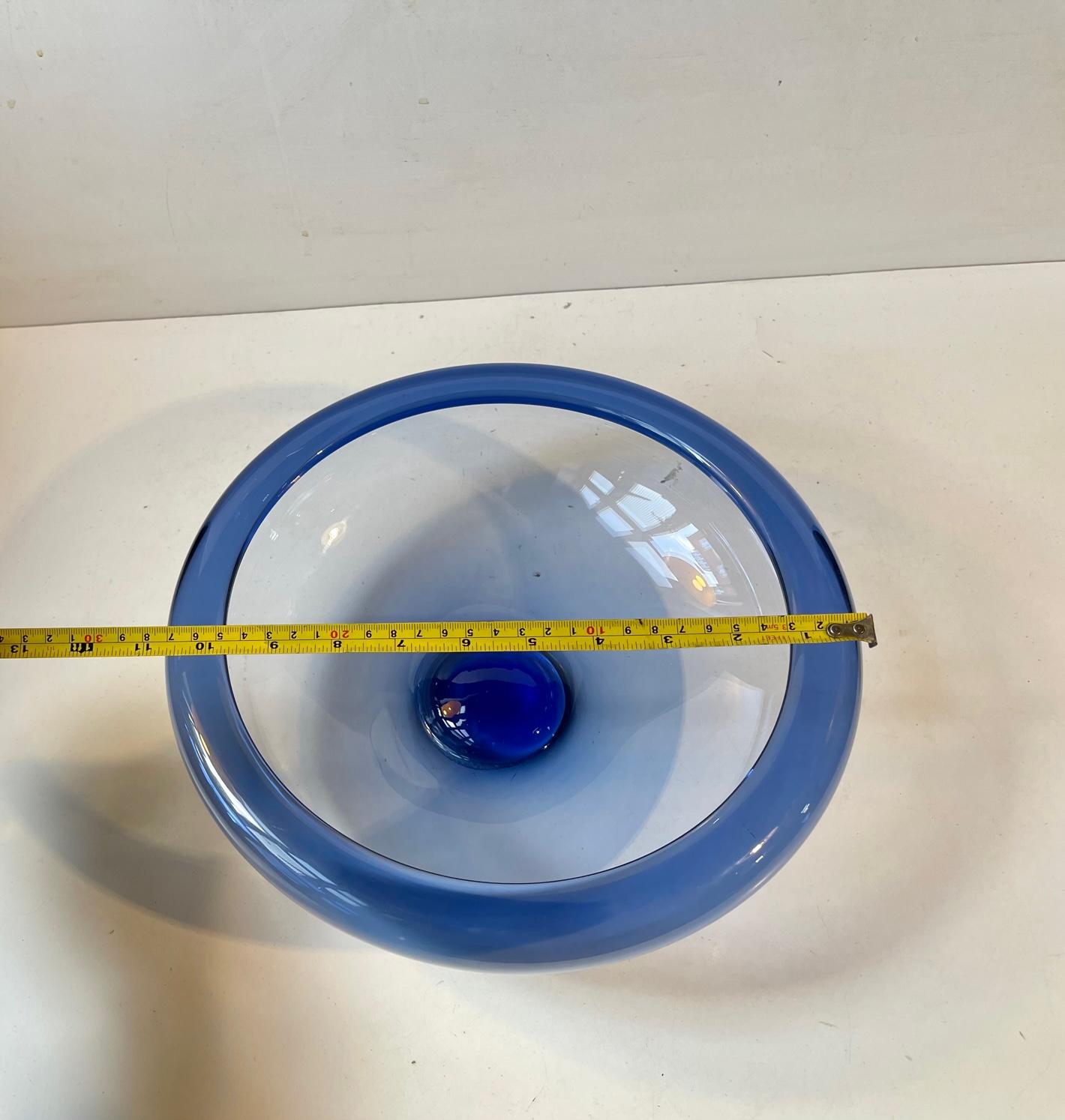 Mid-20th Century Sapphire Blue Provence Glass Bowl by Per Lütken for Holmegaard, 1960s