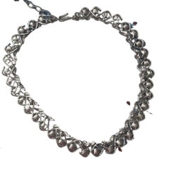 Sapphire Blue, and Siver-Tone Trifari Necklace. Circa. 1970s -1979