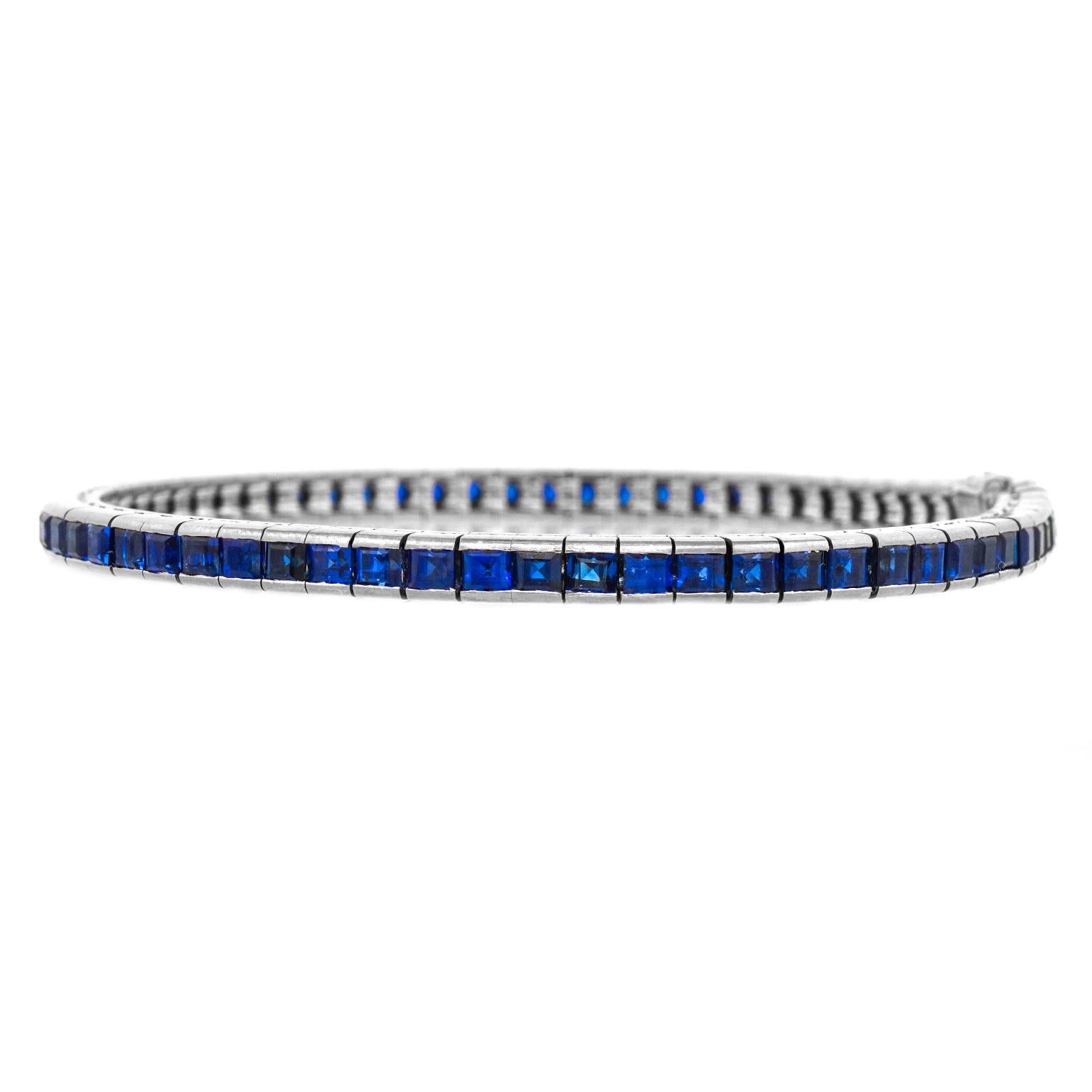 Sapphire Bracelet by Gubelin 18k c1960s For Sale 7