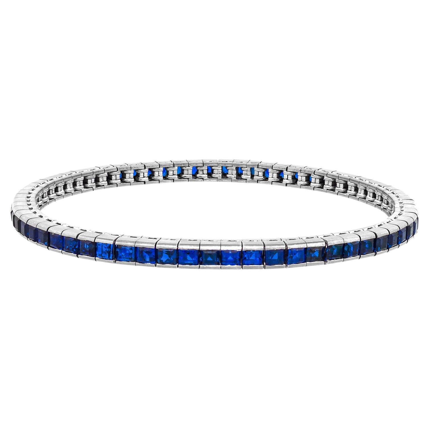 Sapphire Bracelet by Gubelin 18k c1960s For Sale
