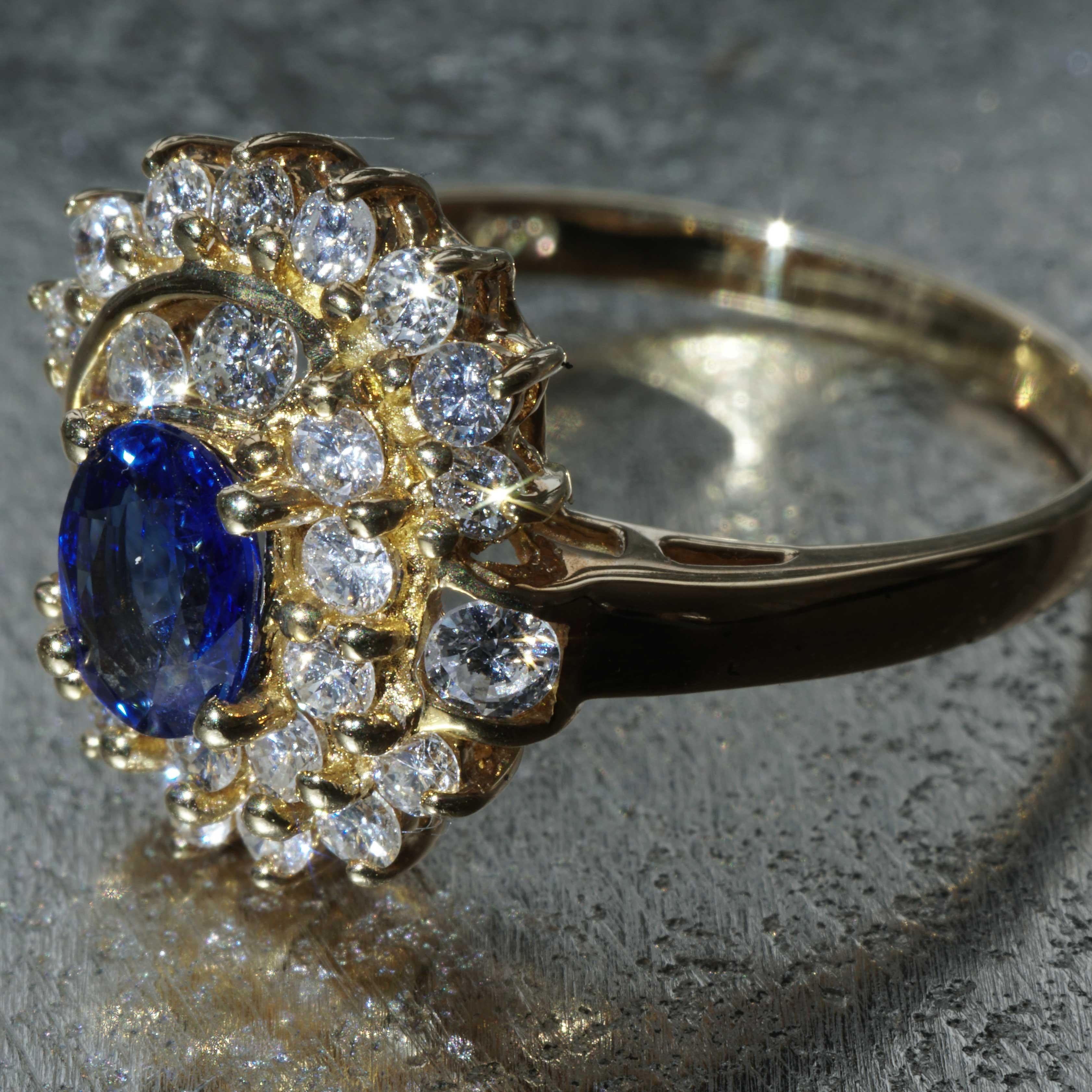 Sapphire Brilliant Ring 0.53 ct 0.65 ct wonderful Gemstone Color Royal Blue AAA 6