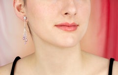 Saphir Briolette Diamant Clip-On Tropfenohrringe Design von Ella Gafter