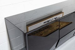 Sapphire by Rossetto Black Lacquered Wood Contemporary Italian Sideboard Buffet