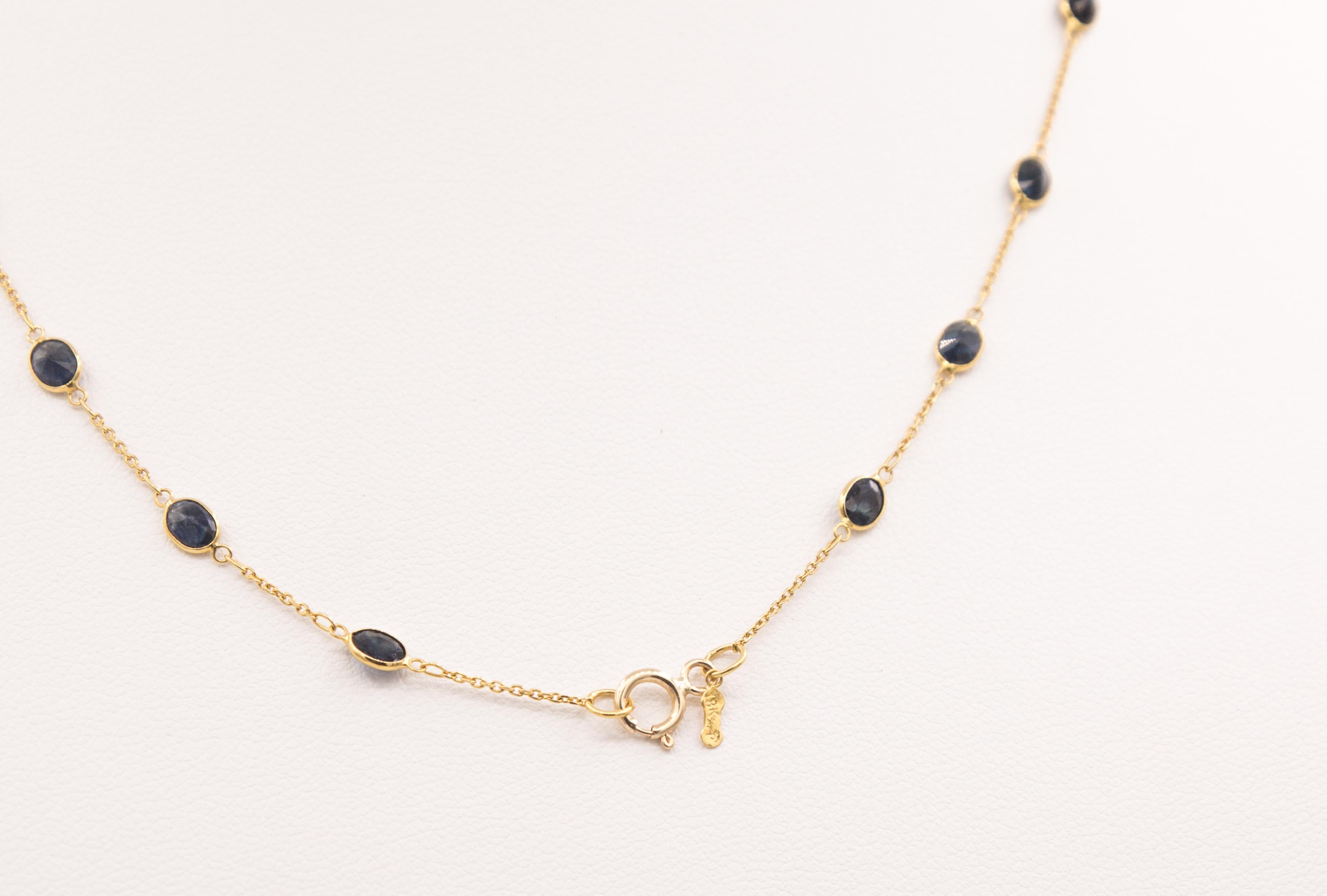 Catena di zaffiri in oro 18 k. in vendita 1
